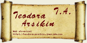 Teodora Arsikin vizit kartica